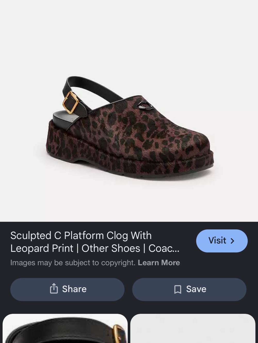 Coach calf hair Platform Clog - Leopard Print Brown